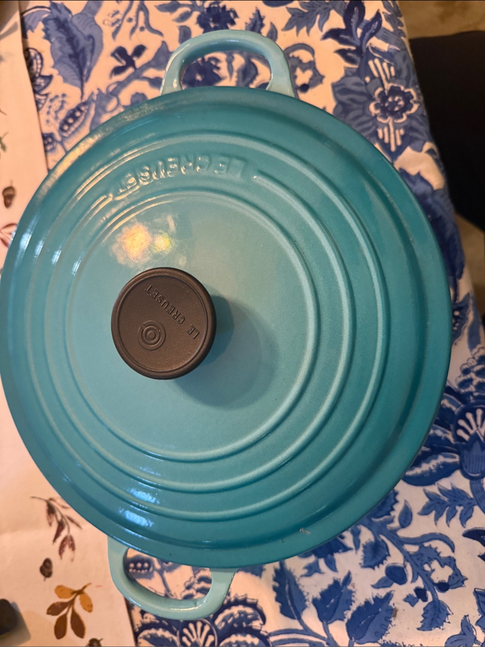 Le Creuset 5 1/2 Quart Turquoise Enameled Cast Iron Dutch Oven